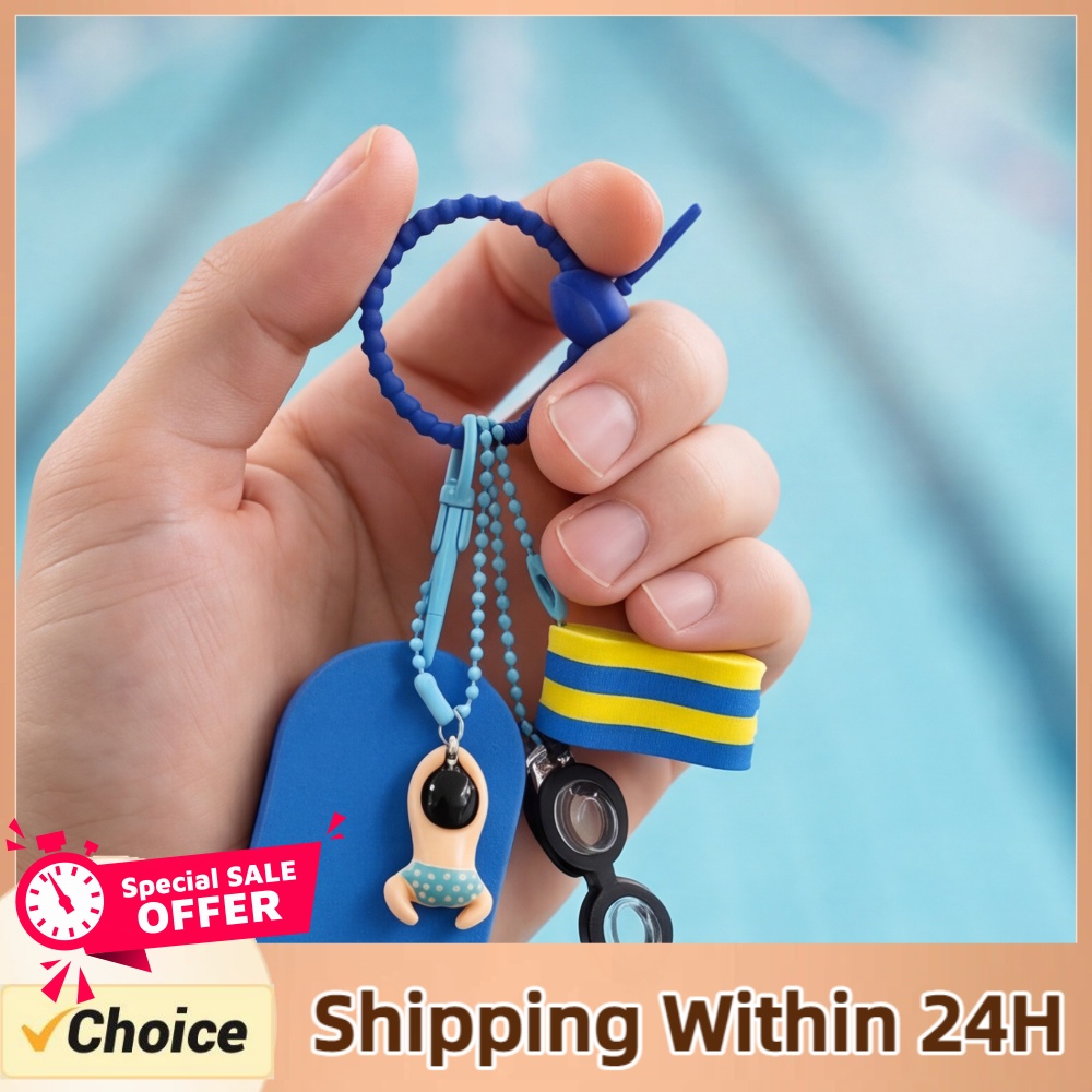 Cute Swim Themed Keychain with - Goggles Swim 评论和价格