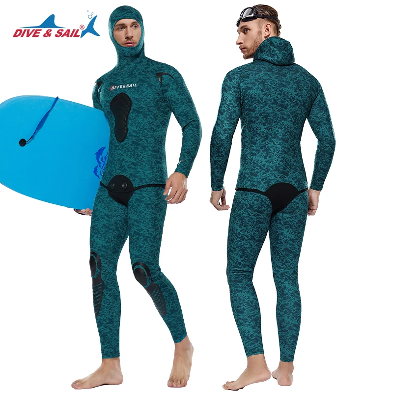 5mm Neoprene Two-Piece Open Ce - Wetsuit Men 评论和价格